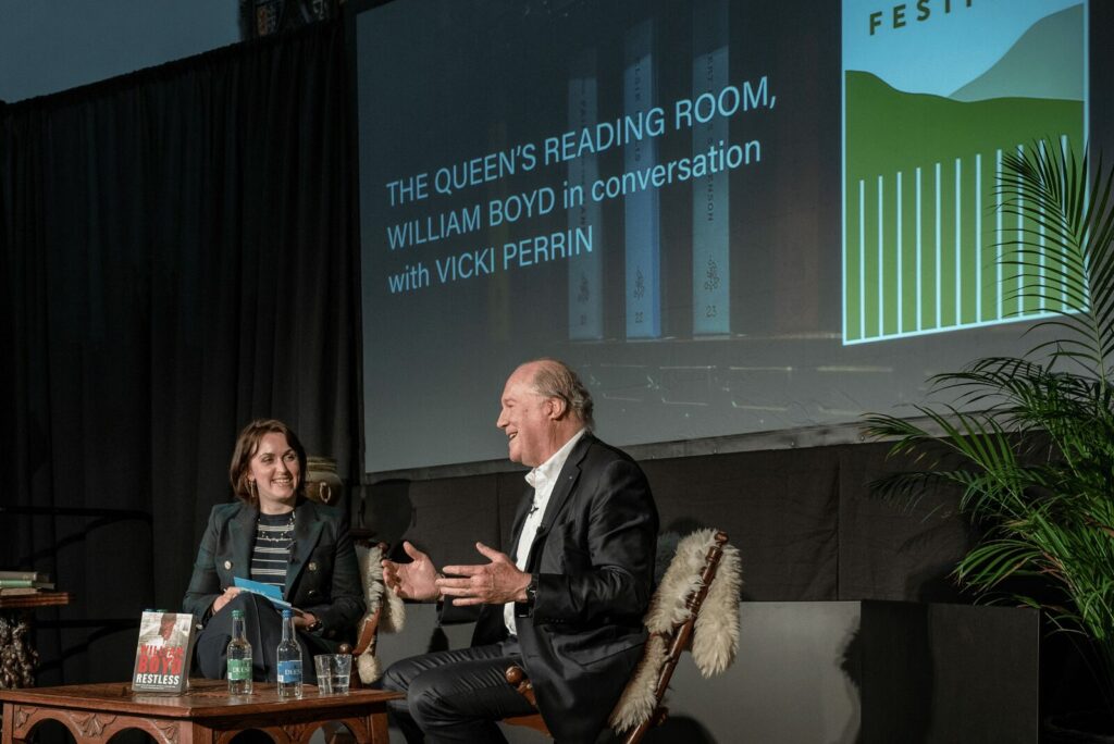 William Boyd on stage at Braemar Literary Festival | The Fife Arms