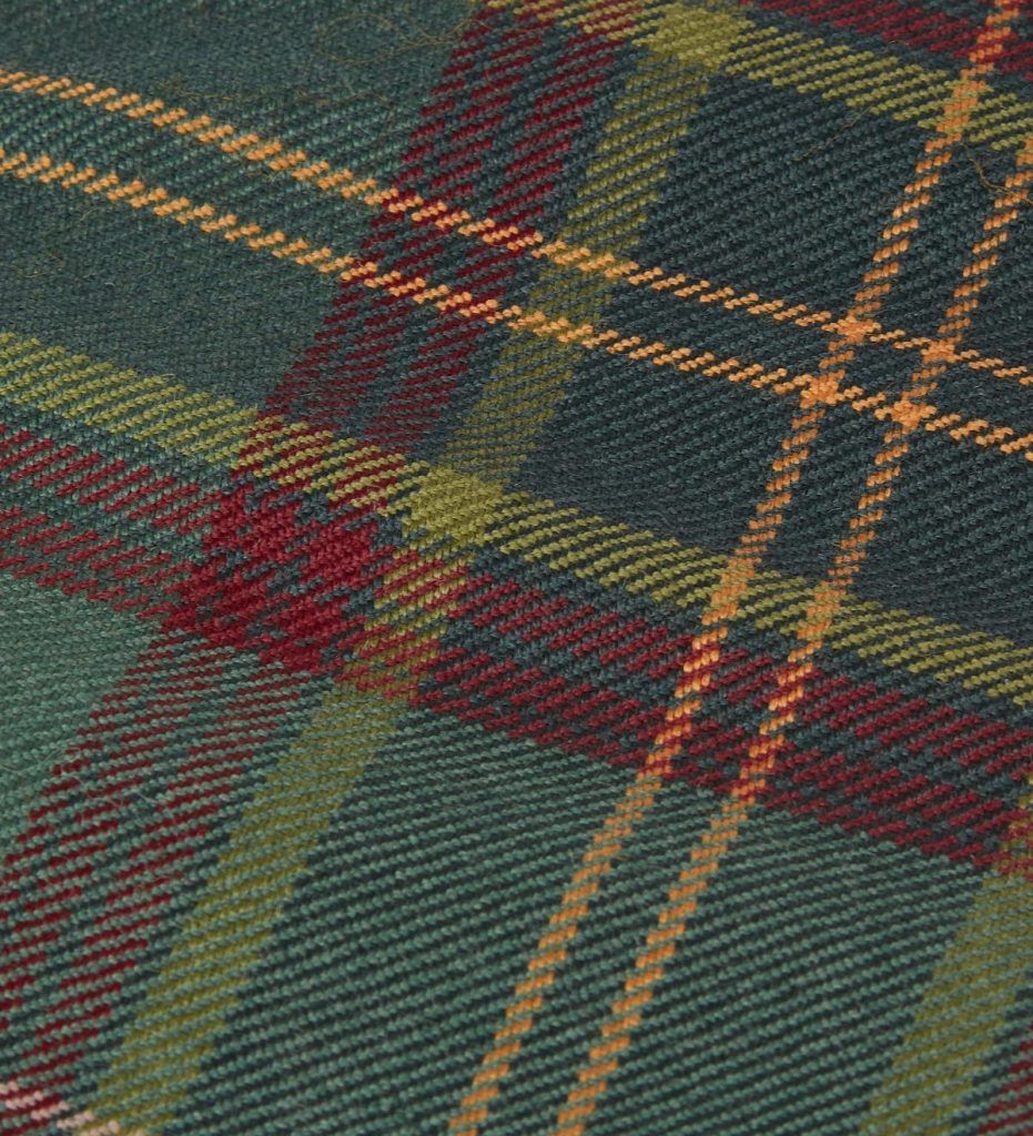 A close-up of the Fife Arms tartan design, created with Araminta Campbell