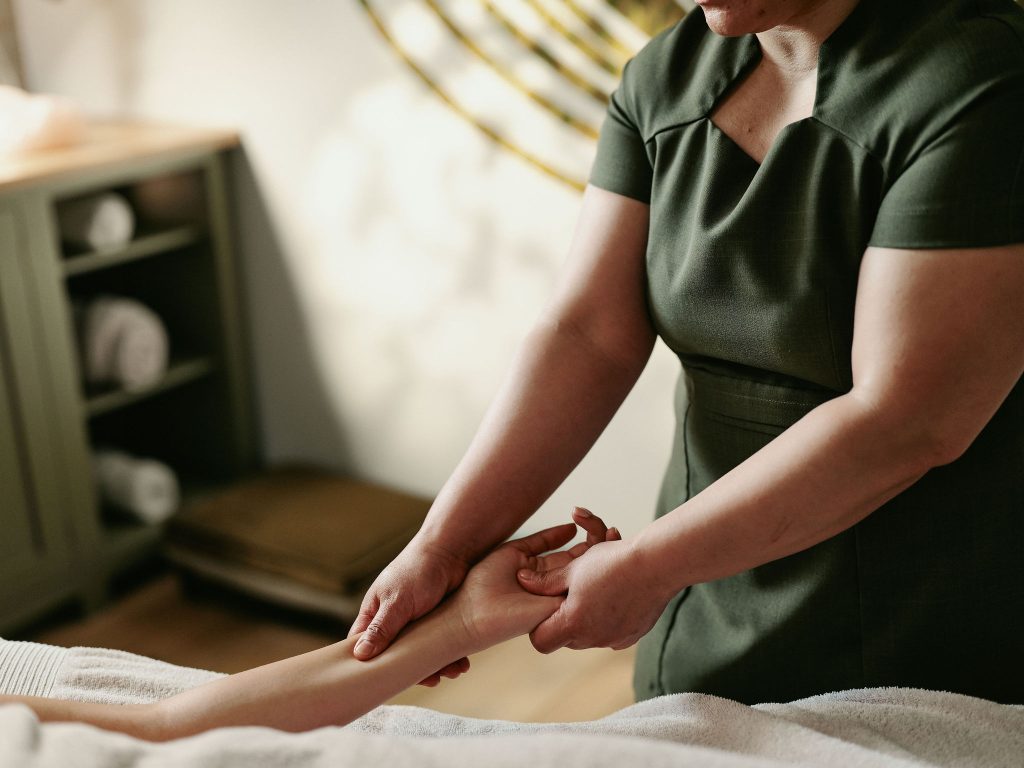 Spa team member doing a massage