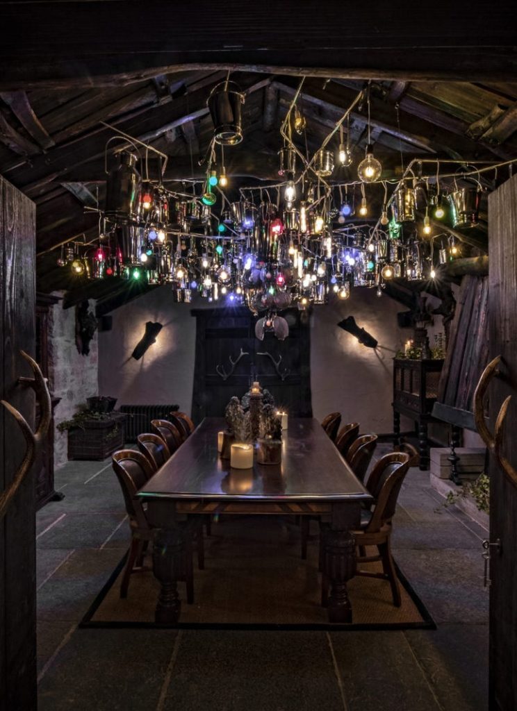 Subodh Gupta's chandelier in the Fire Room