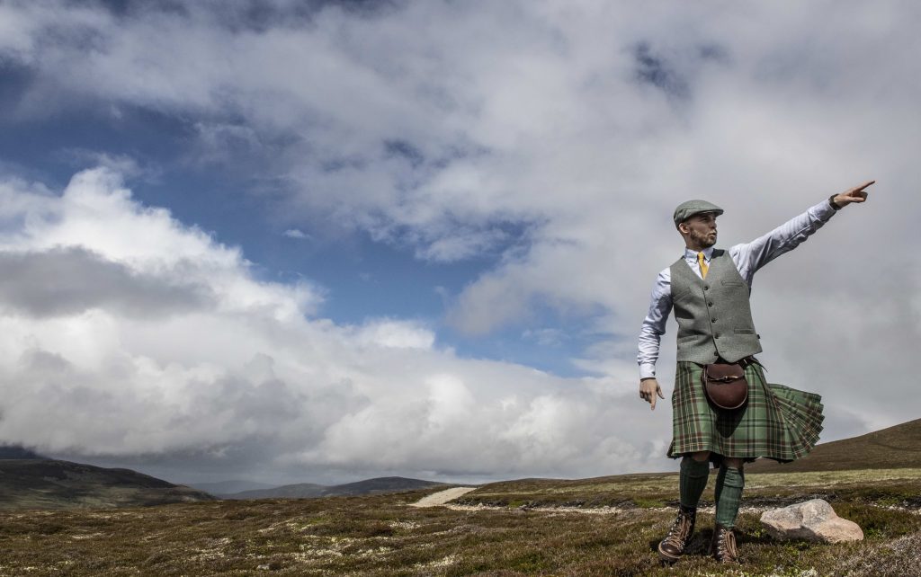 Ghillie out on the hills guiding a walk