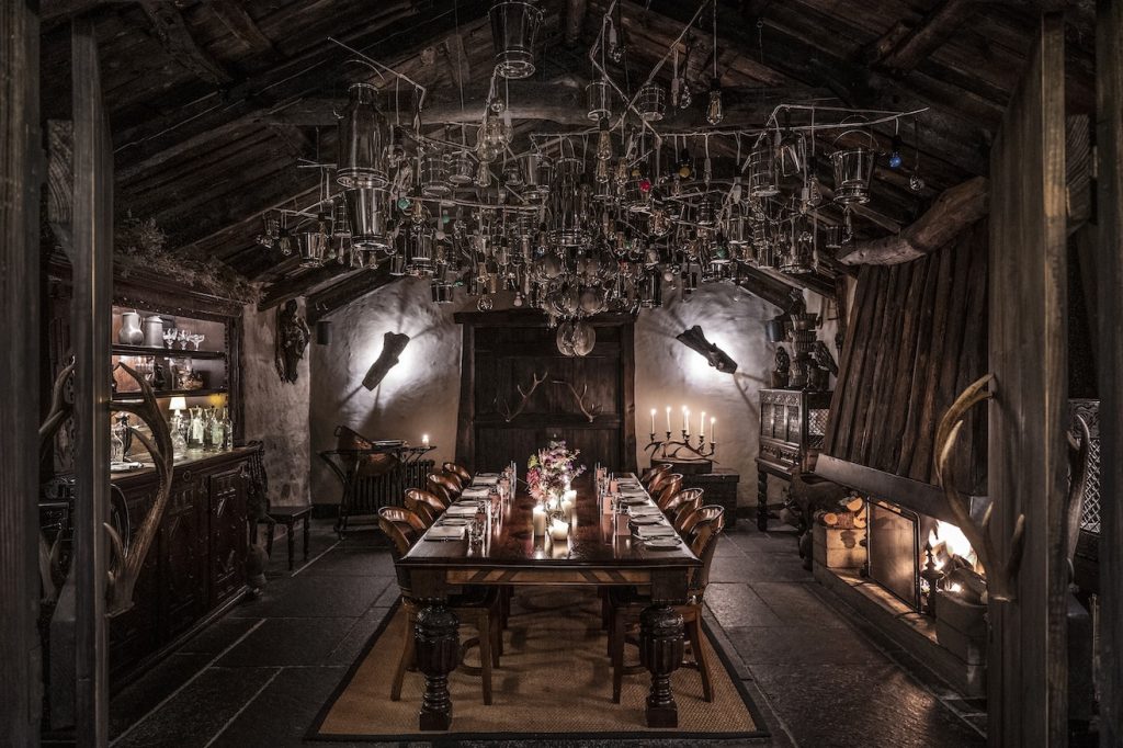 The Fire Room set up for a special celebration