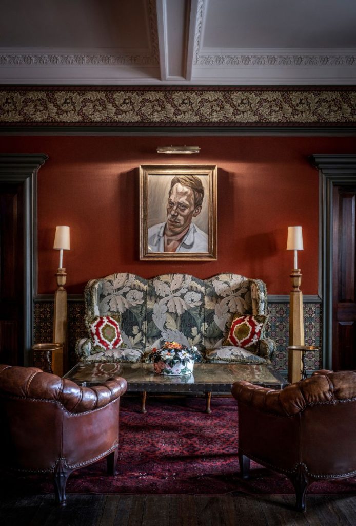 A Lucien Freud painting in the lobby of the Fife Arms hotel