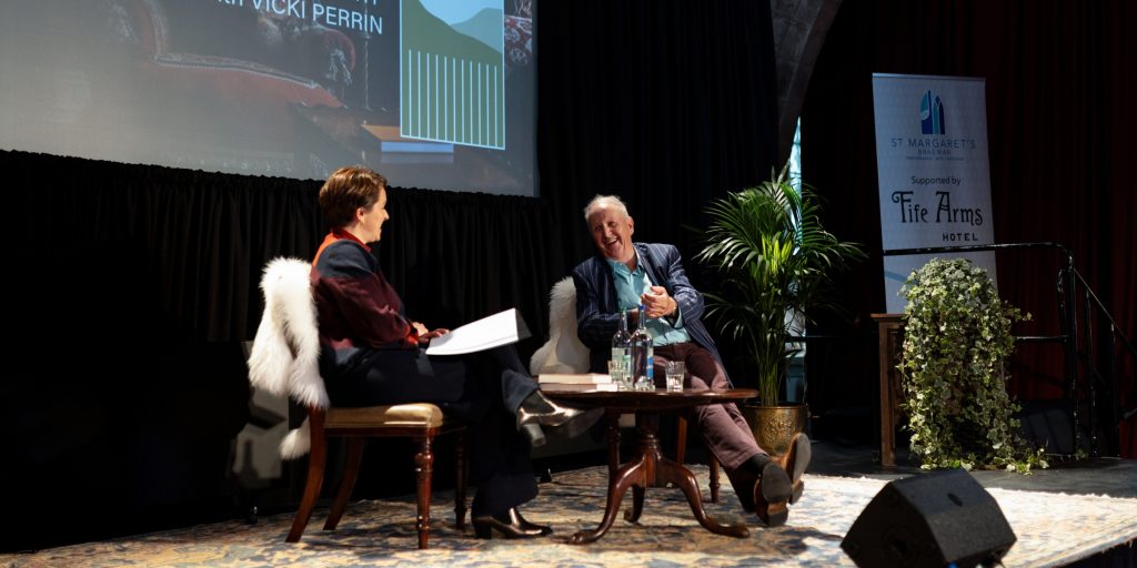 Sir Alexander McCall Smith speaking at Braemar Literary Festival