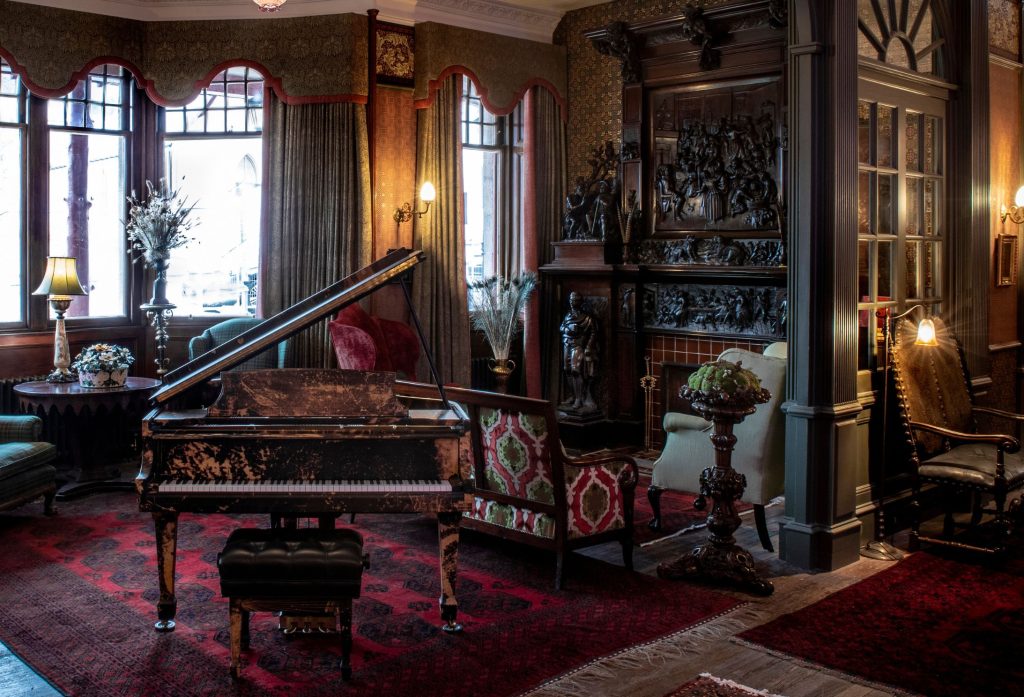 The Steinway piano in the lobby