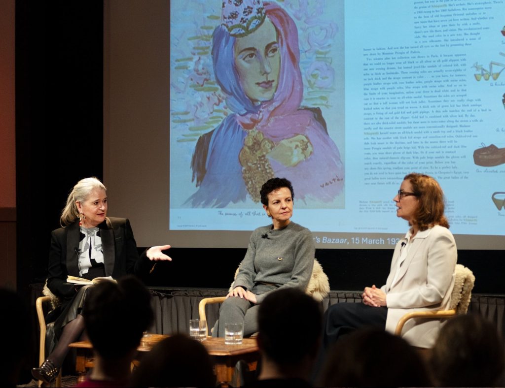 A Schiaparelli talk on-stage at festival of fashion