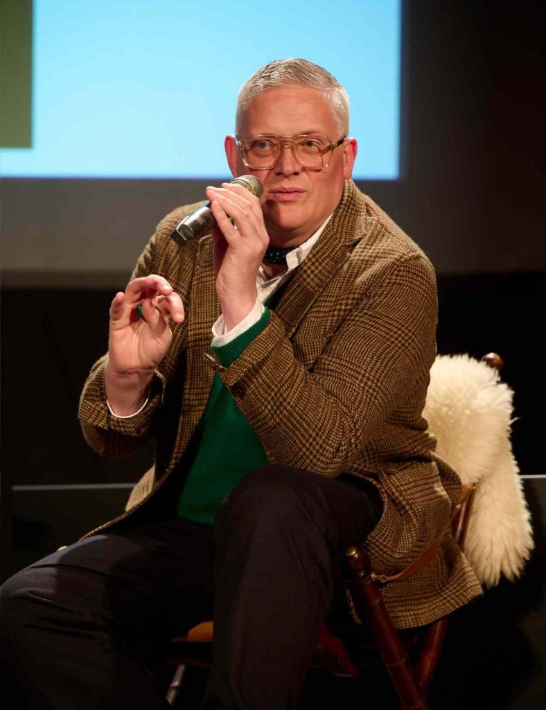 Giles Deacon on-stage in 2023 at Festival of Fashion in Braemar
