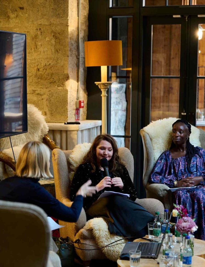 Close-up of Kirsty Hassard and Bethan Holt's talk at Festival of Fashion in 2023