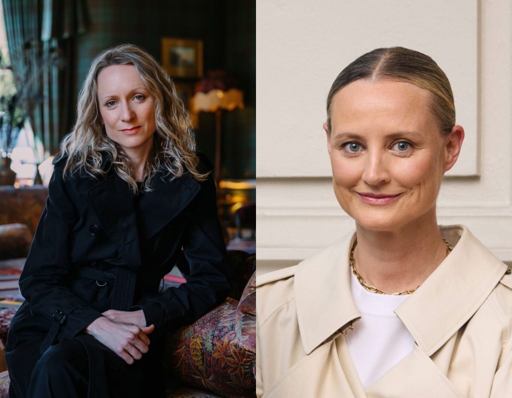 Two portraits of women side by side