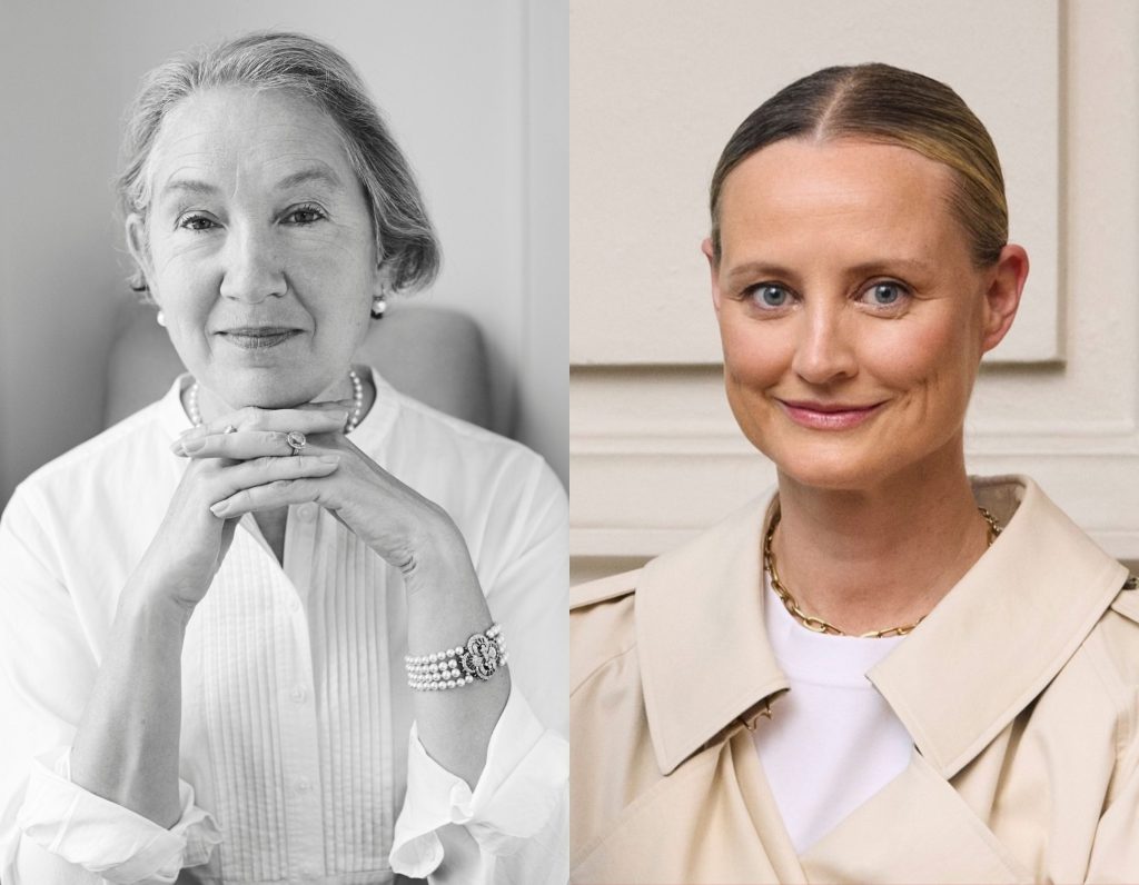 Two portraits of women side by side